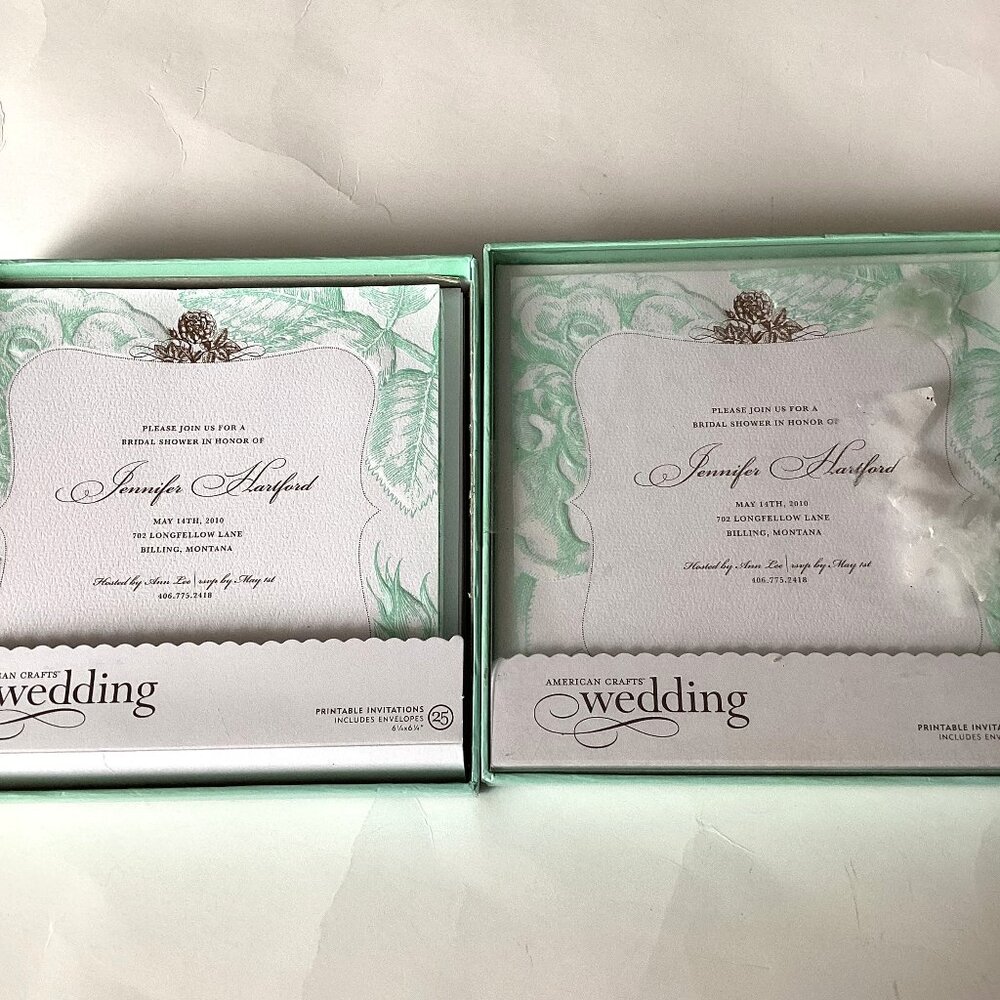 2 Boxes of American Crafts Printable Wedding Invitation Set Stationary 2PK